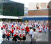 Local school children perform for St.David`s day,Town Centre